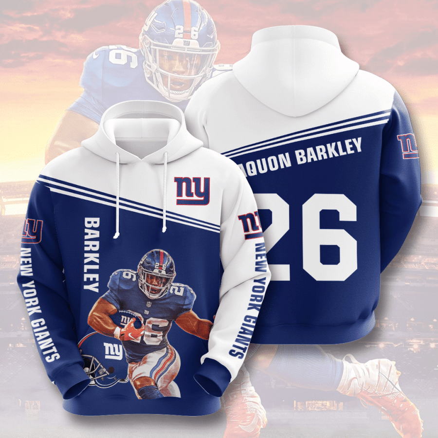 Saquon Barkley New York Giants New York Giants 3D Pullover Hoodie, Bomber Jacket, Sweatshirt, T-Shirt