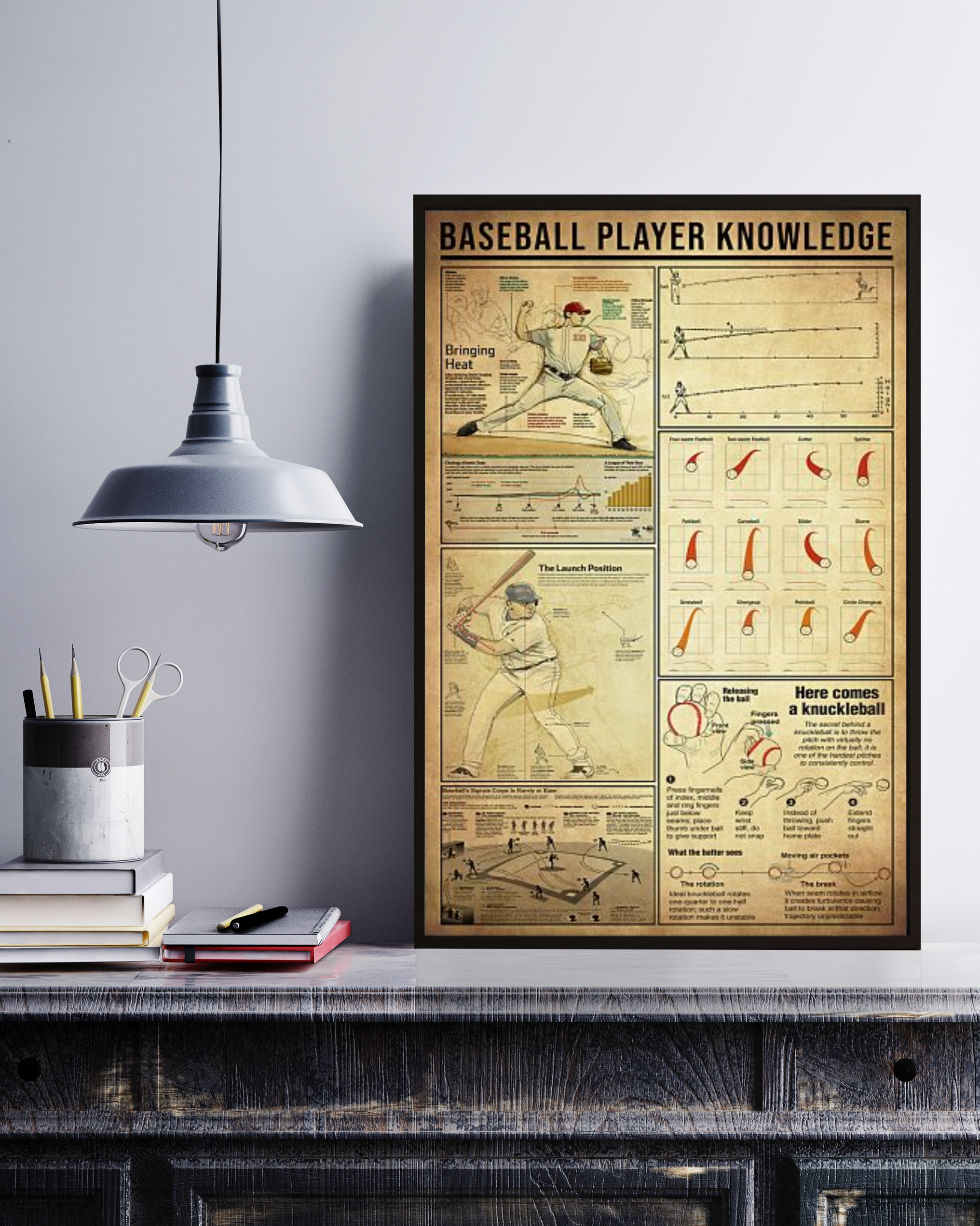 Baseball Knowledge Vertical Poster No Frame