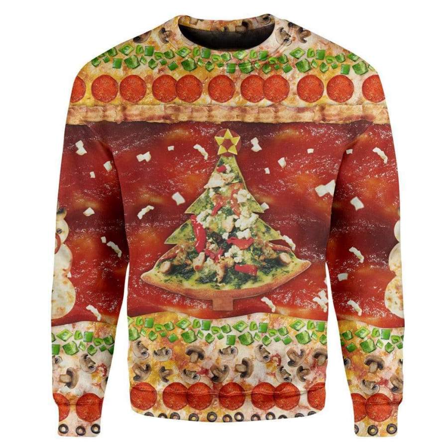 Custom T-shirt – Long Sleeves Ugly Christmas Serving Up Holiday Cheer Christmas Sweater Jumper