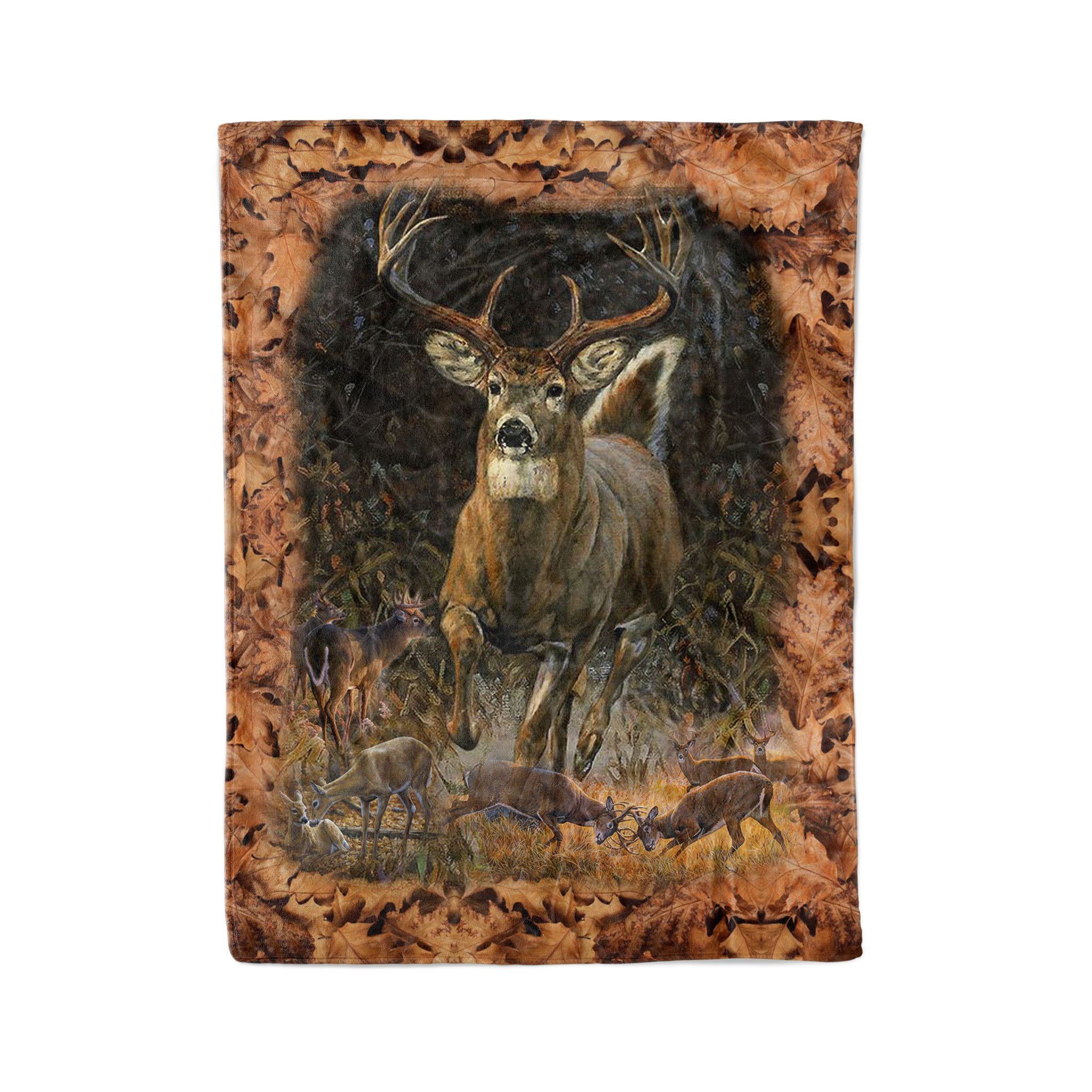 Whitetail Deer hunting Buck hunting fleece blanket, Gift for Deer hunter – FSD1423D08