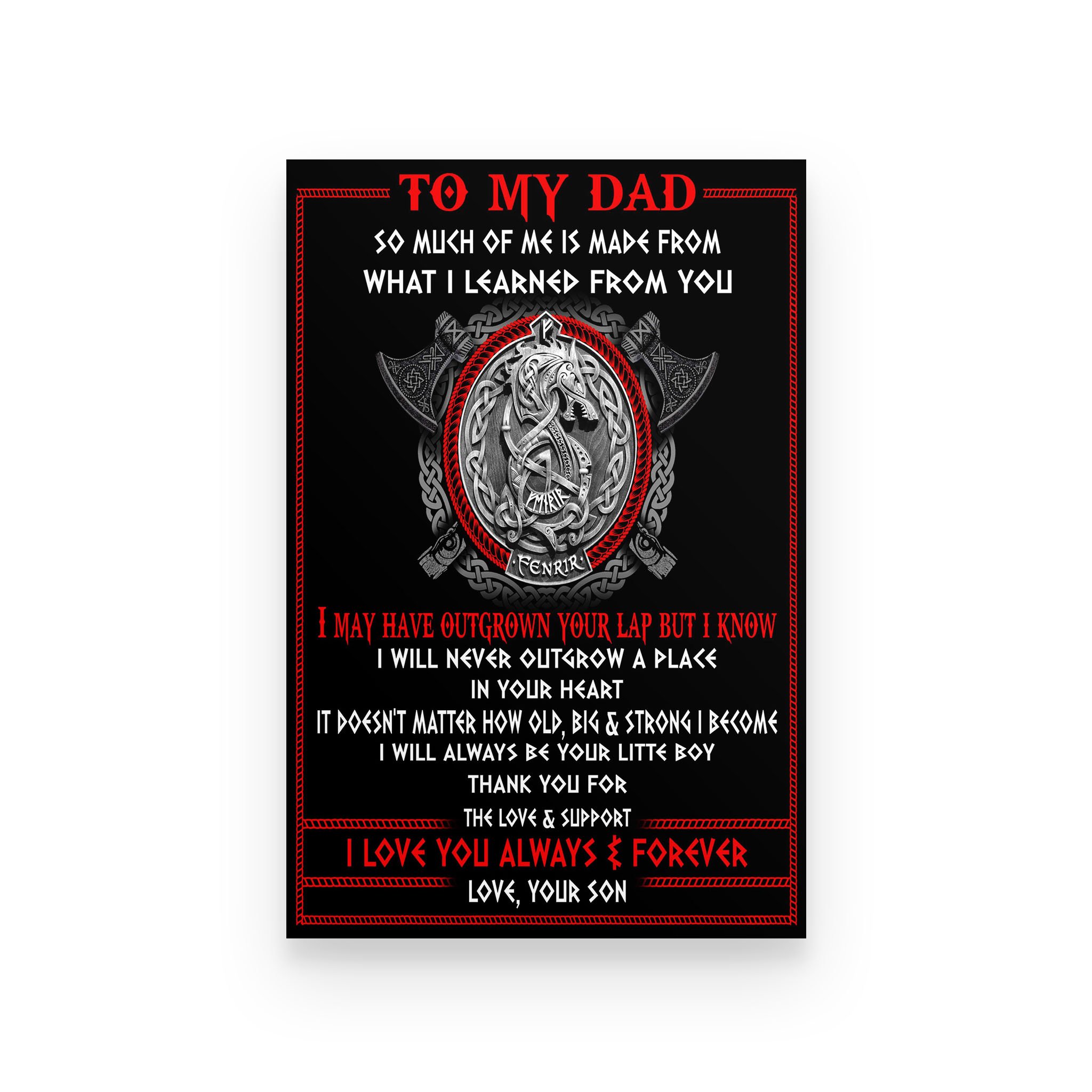 Viking poster son to dad  so much of me is made from what i learned from you