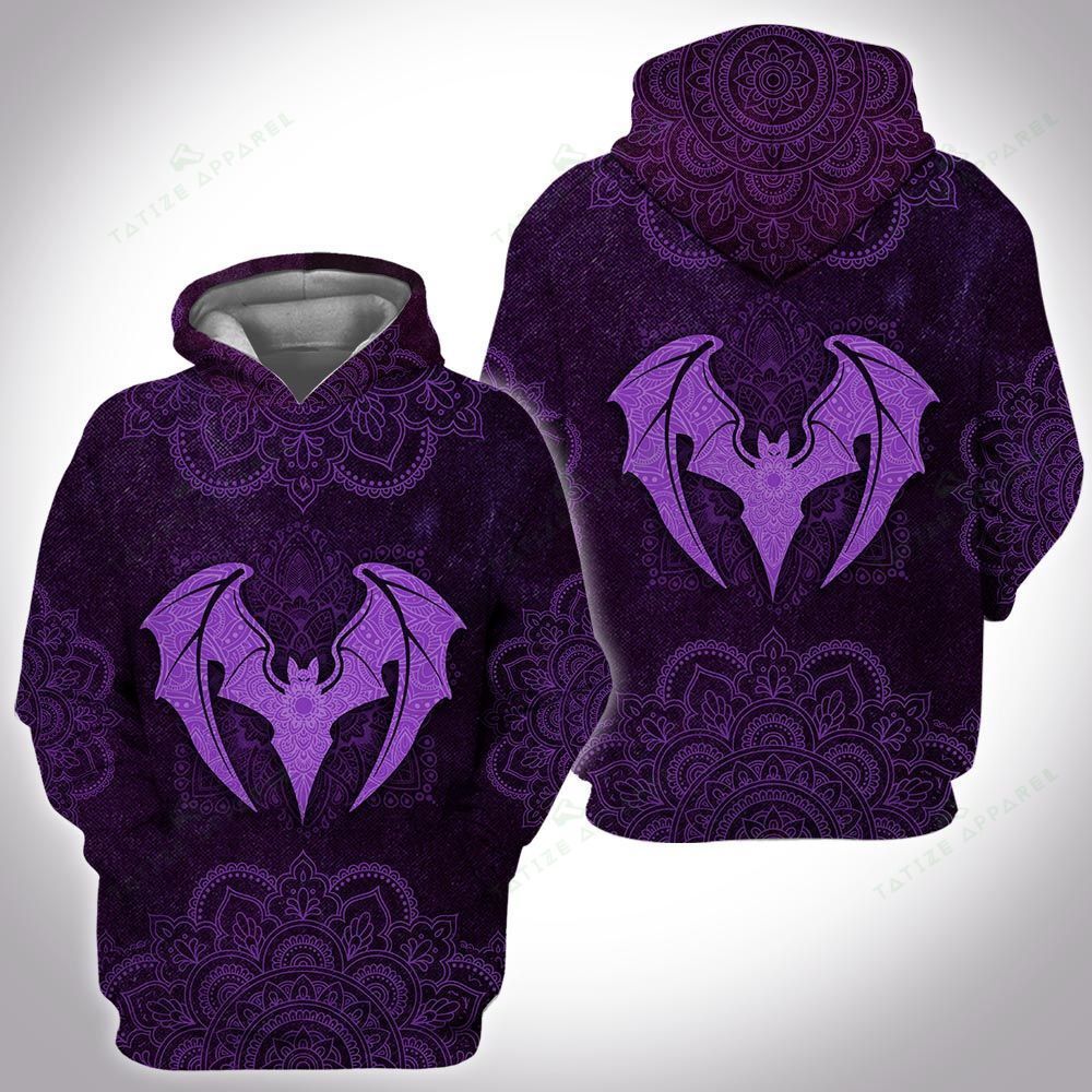 Unisex Animal Mandala Bat 3D Hoodie All Over Print