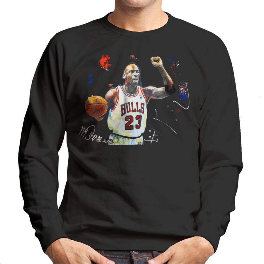 Sidney Maurer Original Portrait Of Michael Jordan Chicago Bulls Basketball Men’s Sweatshirt