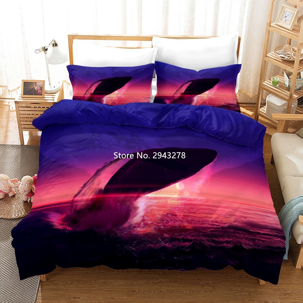 Cute Dolphin Bedding  Set Marine Life 3D Bedding Printed Home Textile  Cover And Pillowcase  Bedding Full Size Duvet Covers