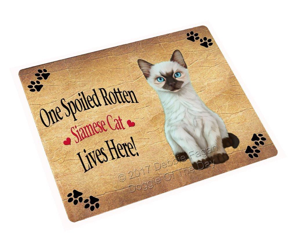 Spoiled Rotten Siamese Kitten Cat Art Portrait Print Woven Throw Sherpa Plush Fleece Blanket