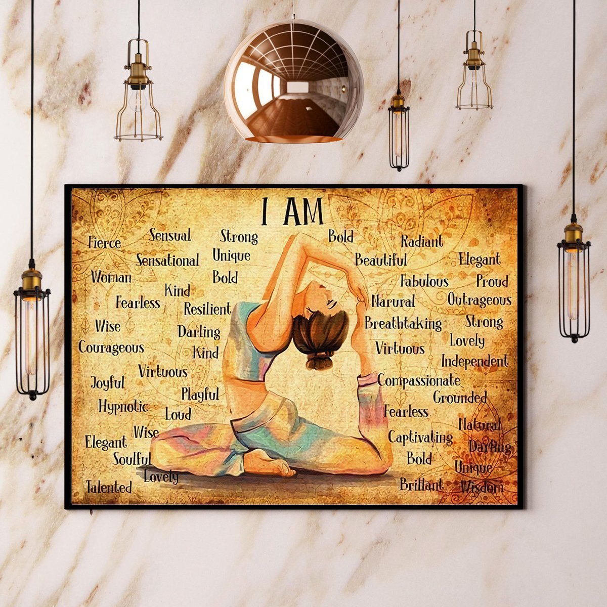 Yoga Girl I Am Strong Lovely Unique Fearless Beautiful Talented Vintage  Poster No Frame Matte Canvas