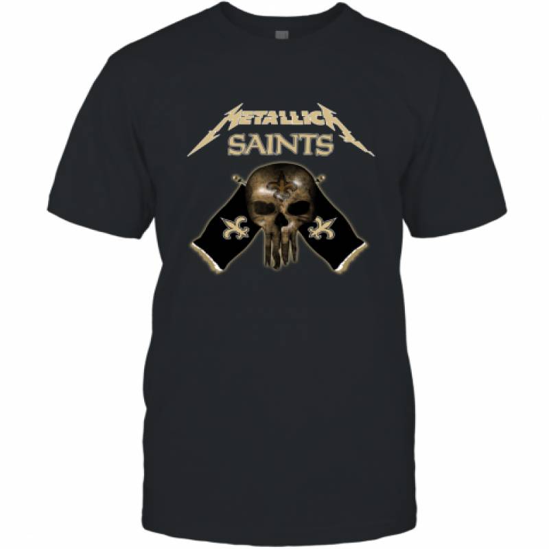 Metallica New Orleans Saints Skull Flag Shirt T-Shirt