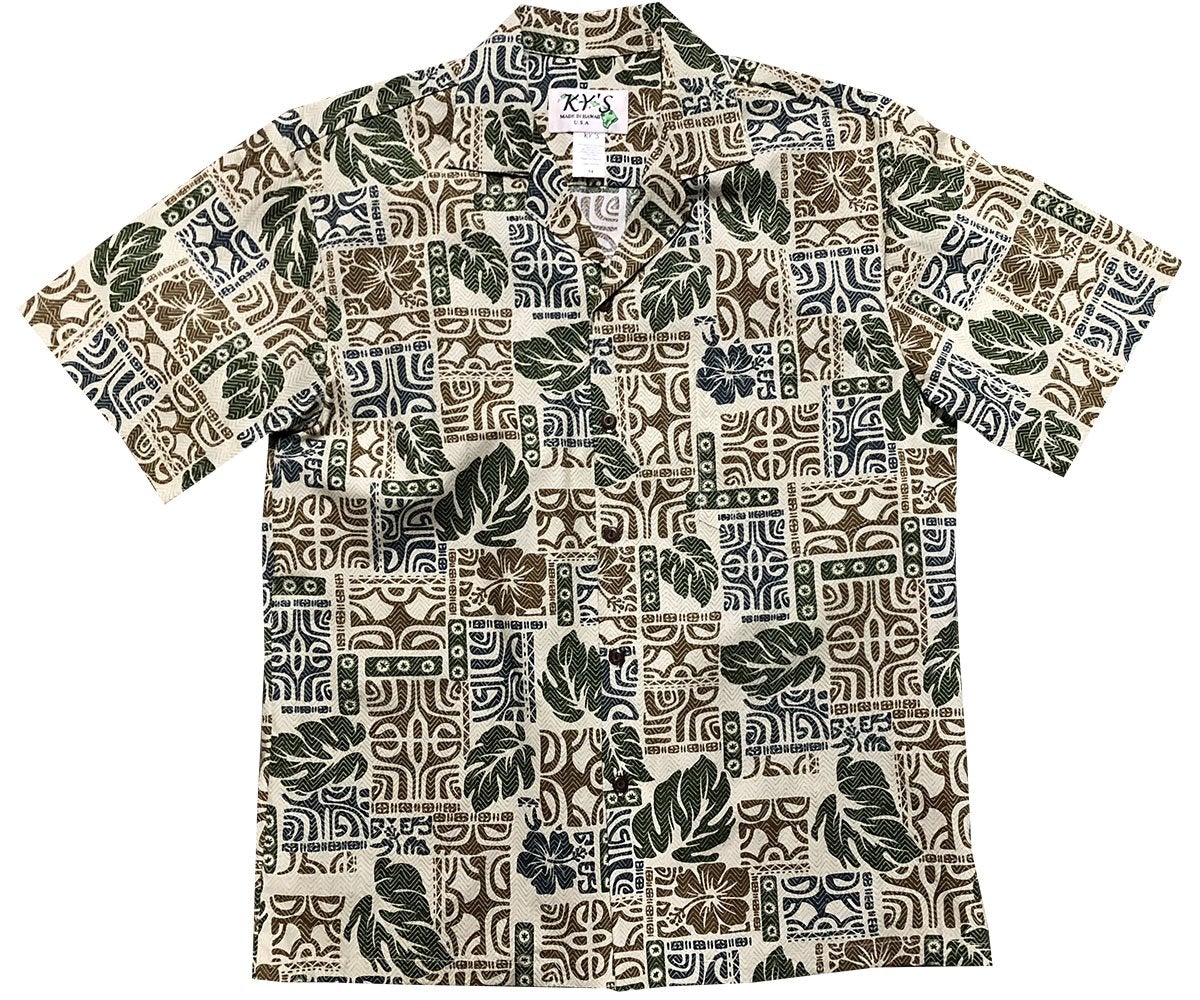 Garden Glyphs Green Hawaii Shirt Made In Summer Beach Ha21644