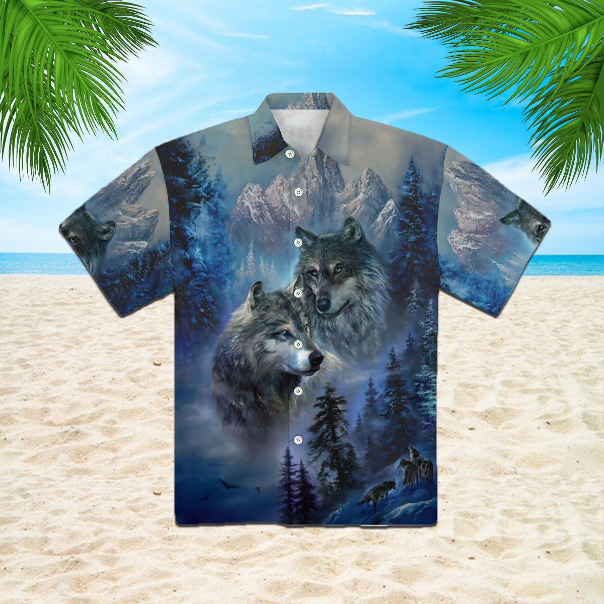 Wolf Couple Hawaii Shirt For Men Women Ha21207