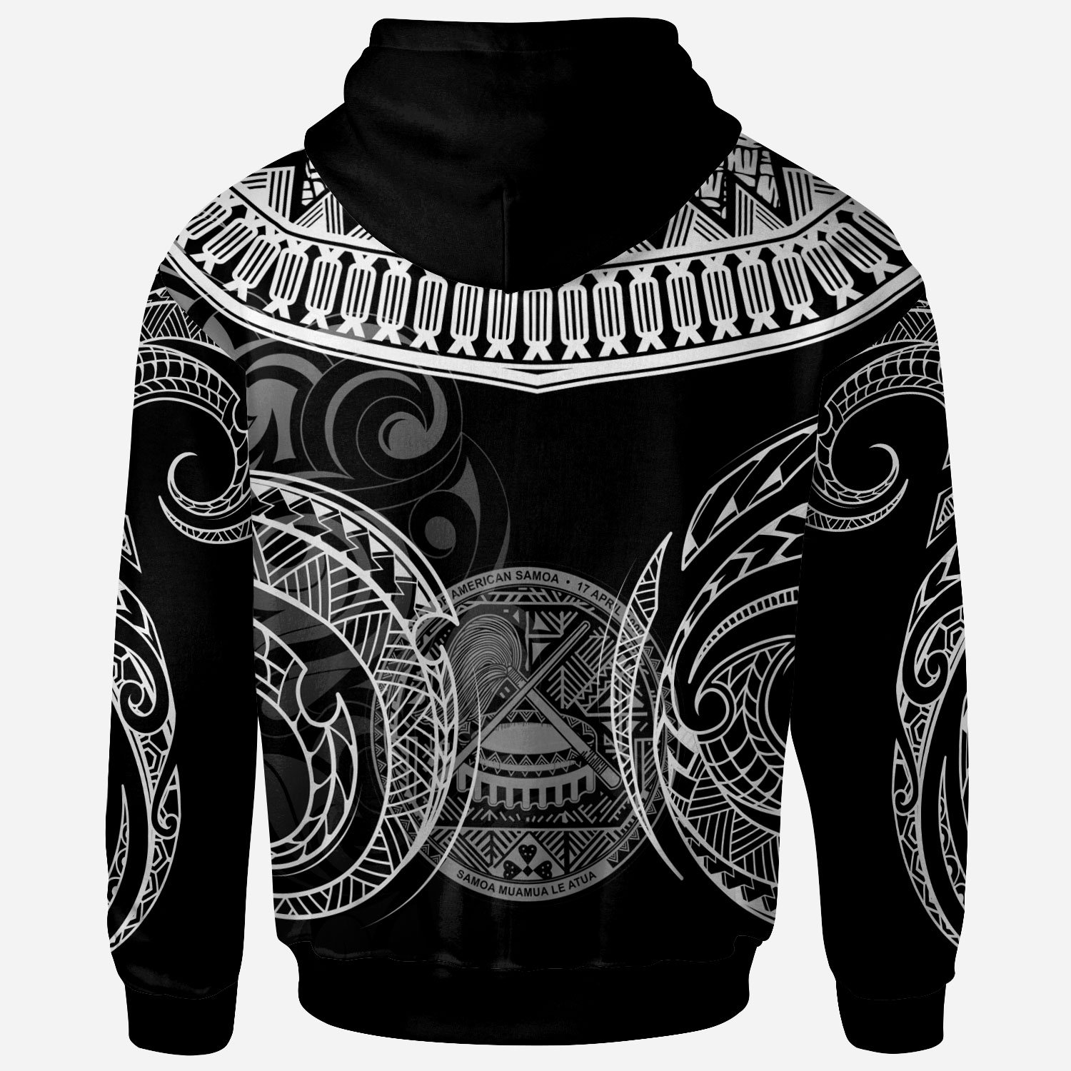 American Samoa – Custom Personalised Hoodie – Serrated Pattern White Color – BN20