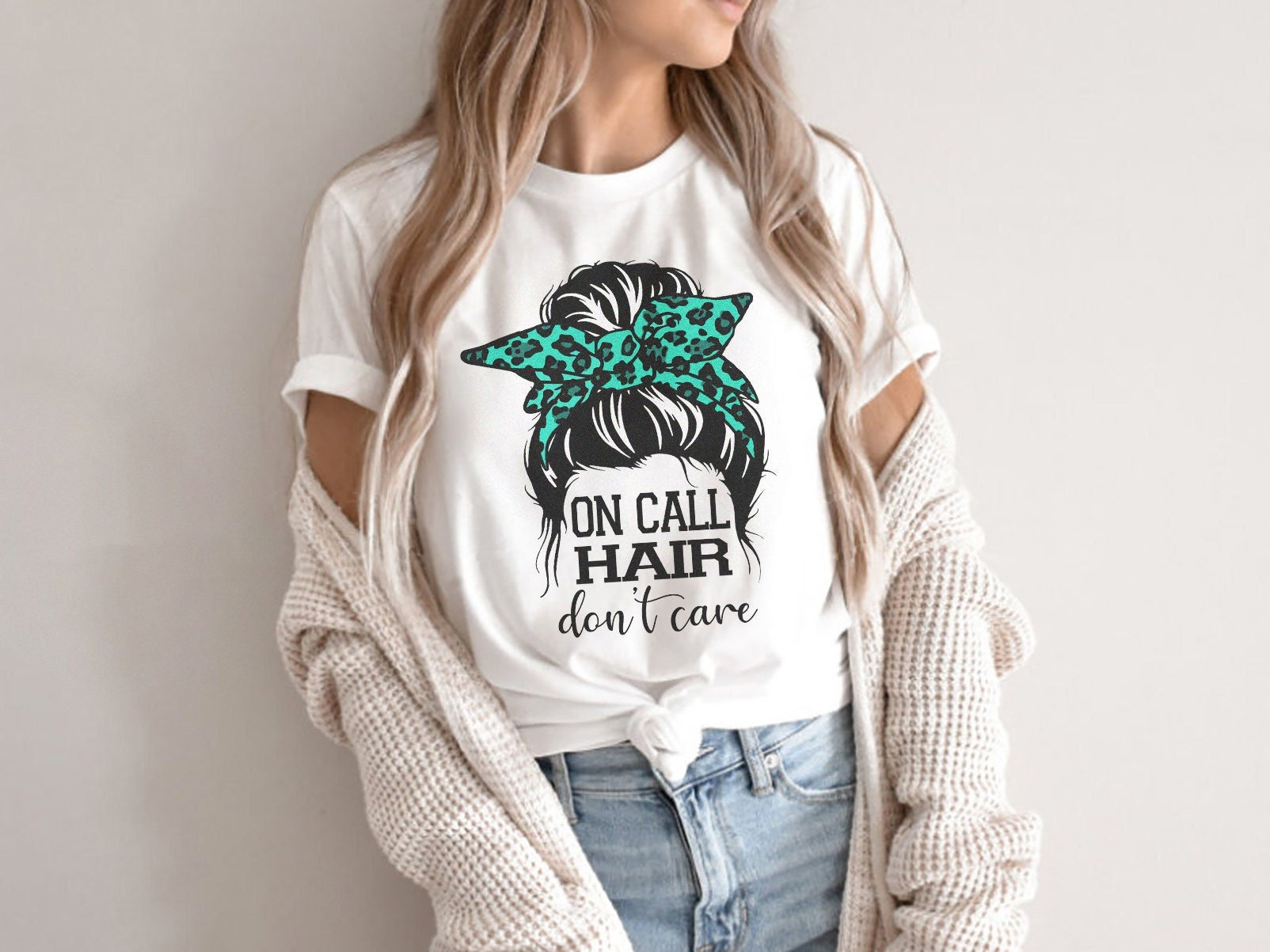 On Call Hair Don’t Care Shirt | Funny OR Nurse CRNA Tshirt | Gift for Crna | Surg Surgical Tech | Anesthetist anesthesiologist surgeon tee