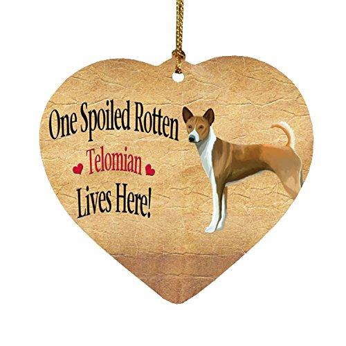 Spoiled Rotten Telomian Puppy Dog Heart Christmas Ornament