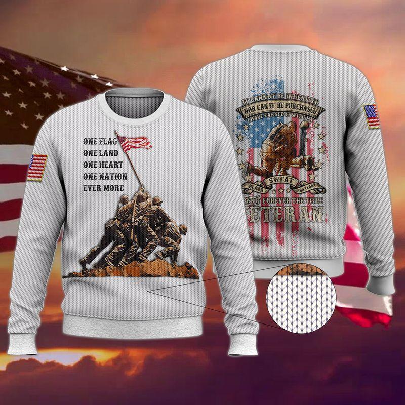 Veteran One Nation Ugly Christmas Sweater | For Men & Women | Adult | Us5408