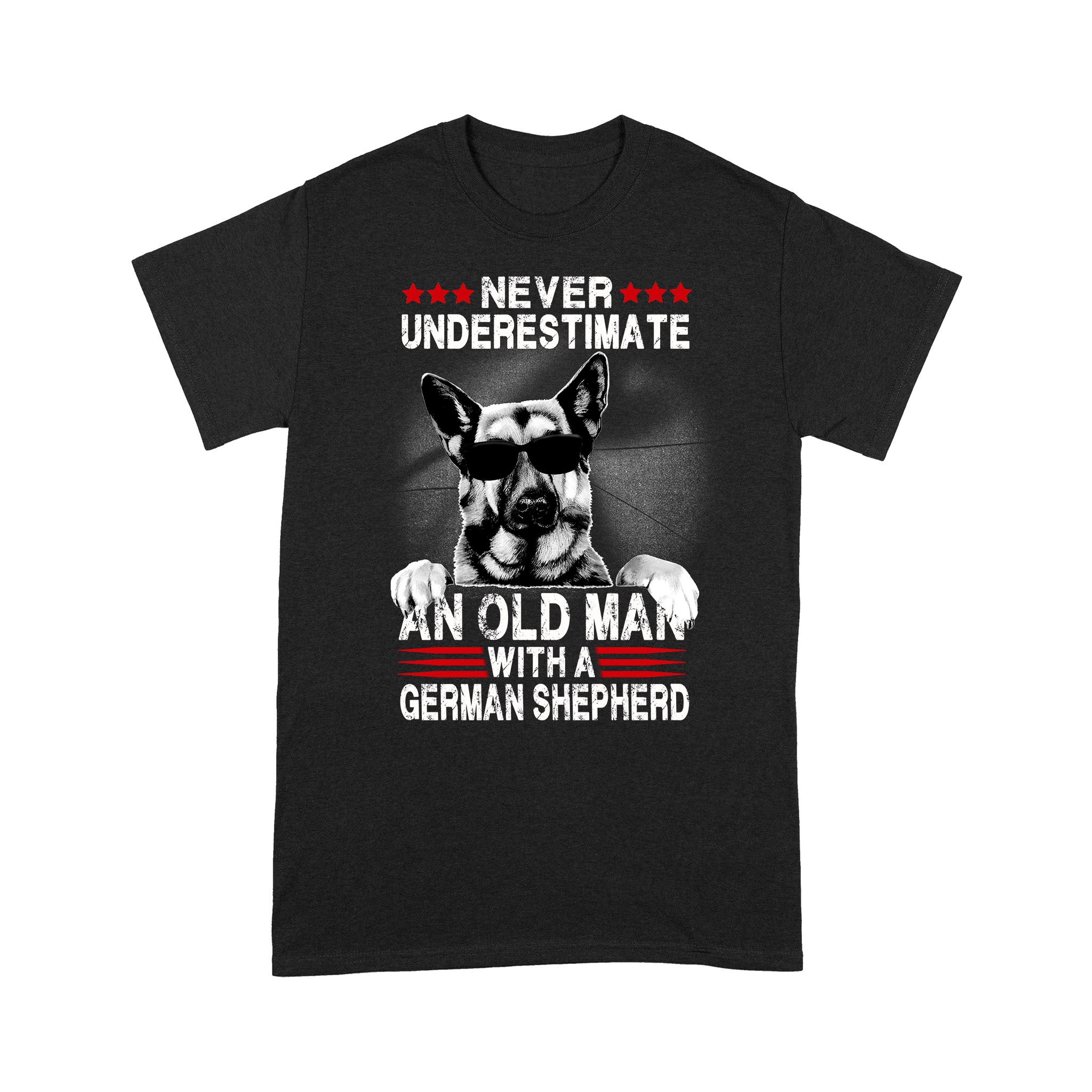 Never Underestimate An Old Man With A German Shepherd Gift Man Dog Lovers – Premium T-shirt