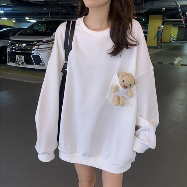 Women’S Sweater Pocket Bear