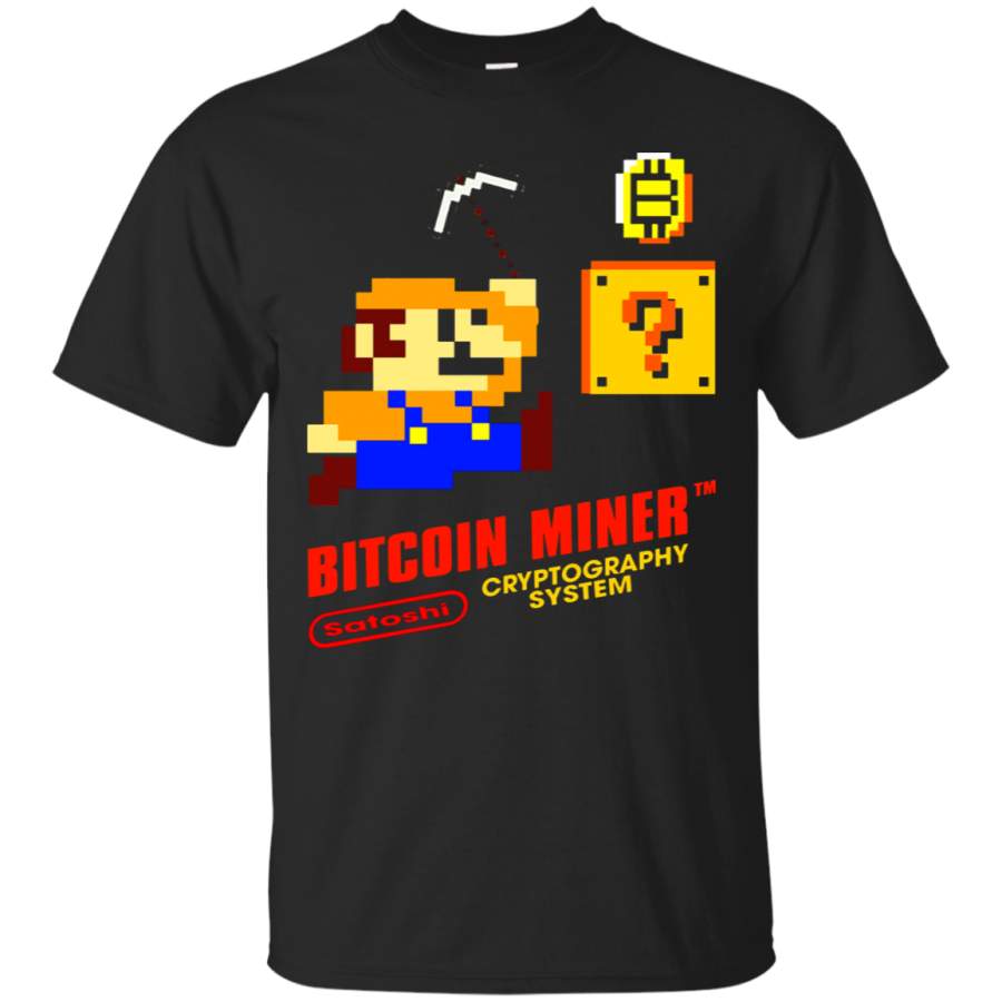 AGR Bitcoin Miner Mario Bros Satoshi Cryptography System T-Shirt