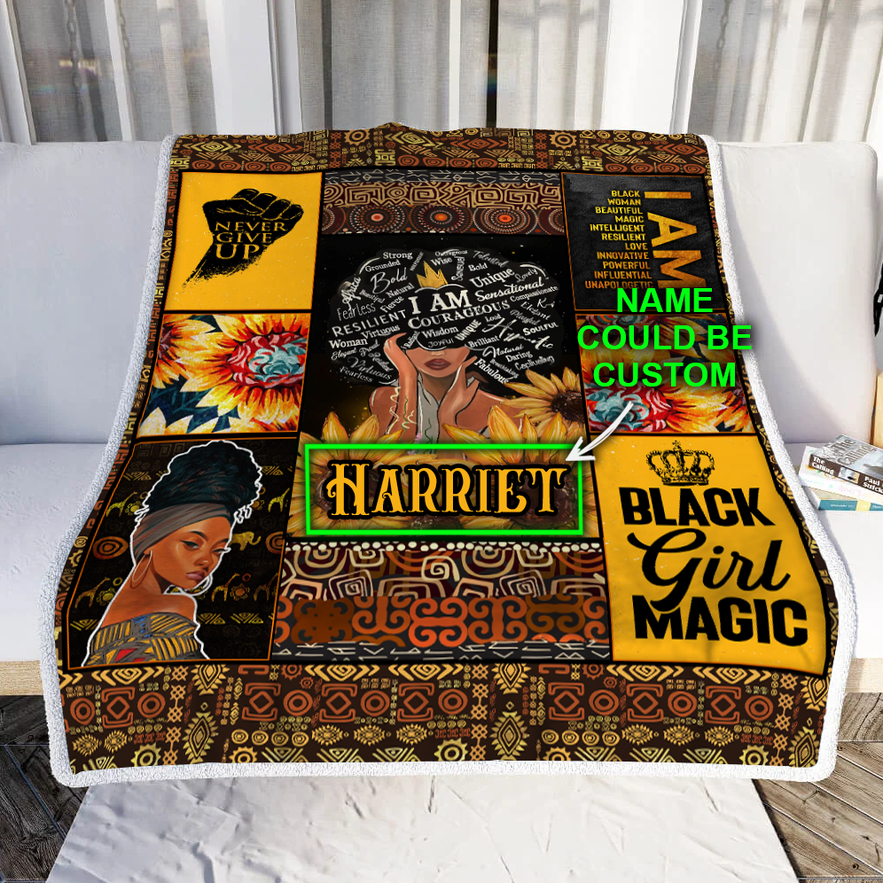 Personalized God Says I Am Black Woman Throw Blanket