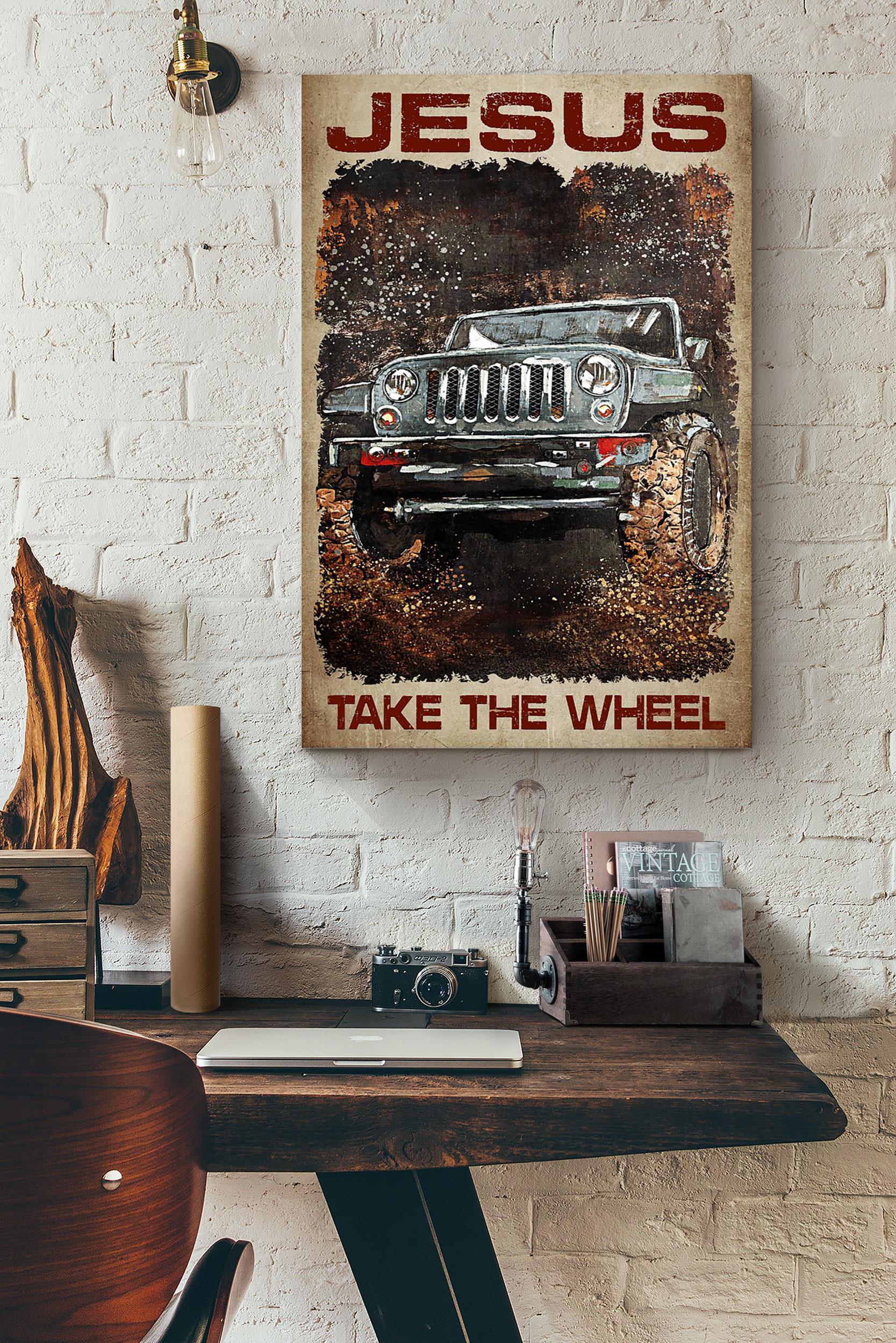 Jesus Take The Wheel Car Racing Poster