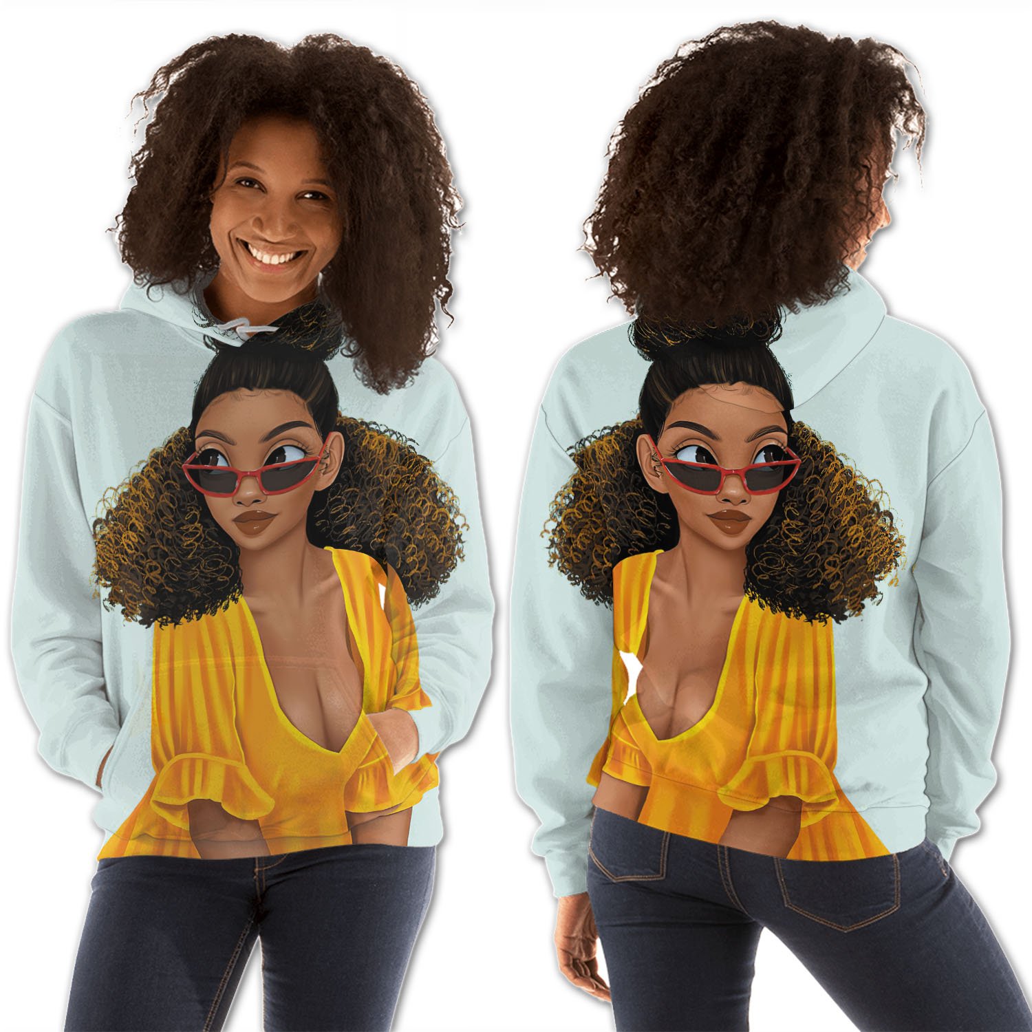 African American Hoodies Pretty Black American Woman Melanin Hoodie