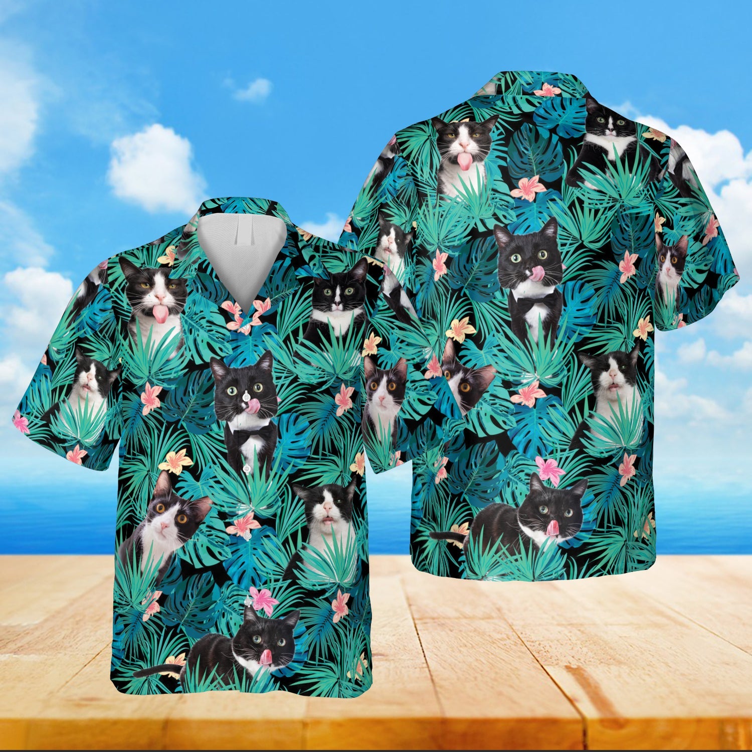 Funny Tuxedo Kitty Hawaii Shirt For Women Ha2603