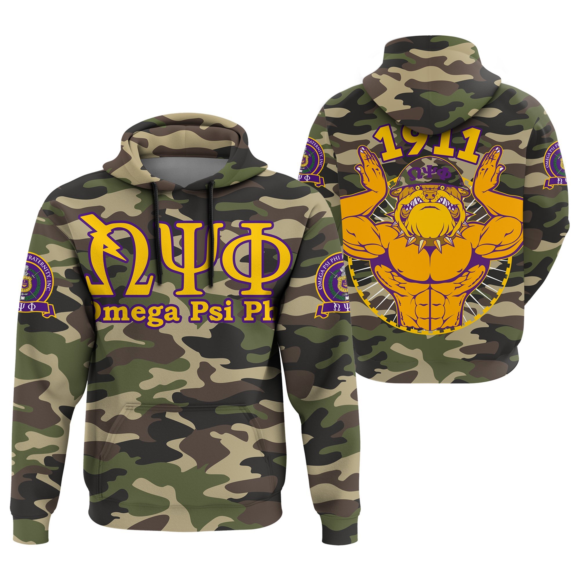 Masonstars Hoodie – Omega Psi Phi Bulldog Military Pullover J5