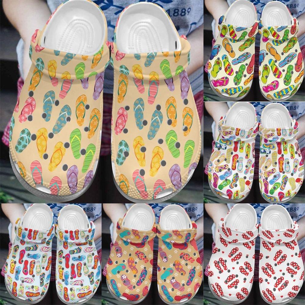 Flip Flop Personalize Clog, Custom Name, Text, Fashion Style For Women, Men, Kid, Print 3D Flip Flop Collection