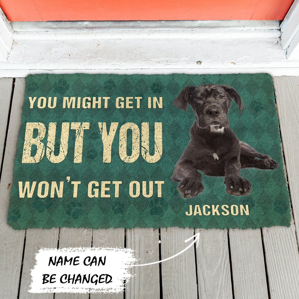 3D You Might Get In But You Wont Get Out Great Danes Dog Doormat