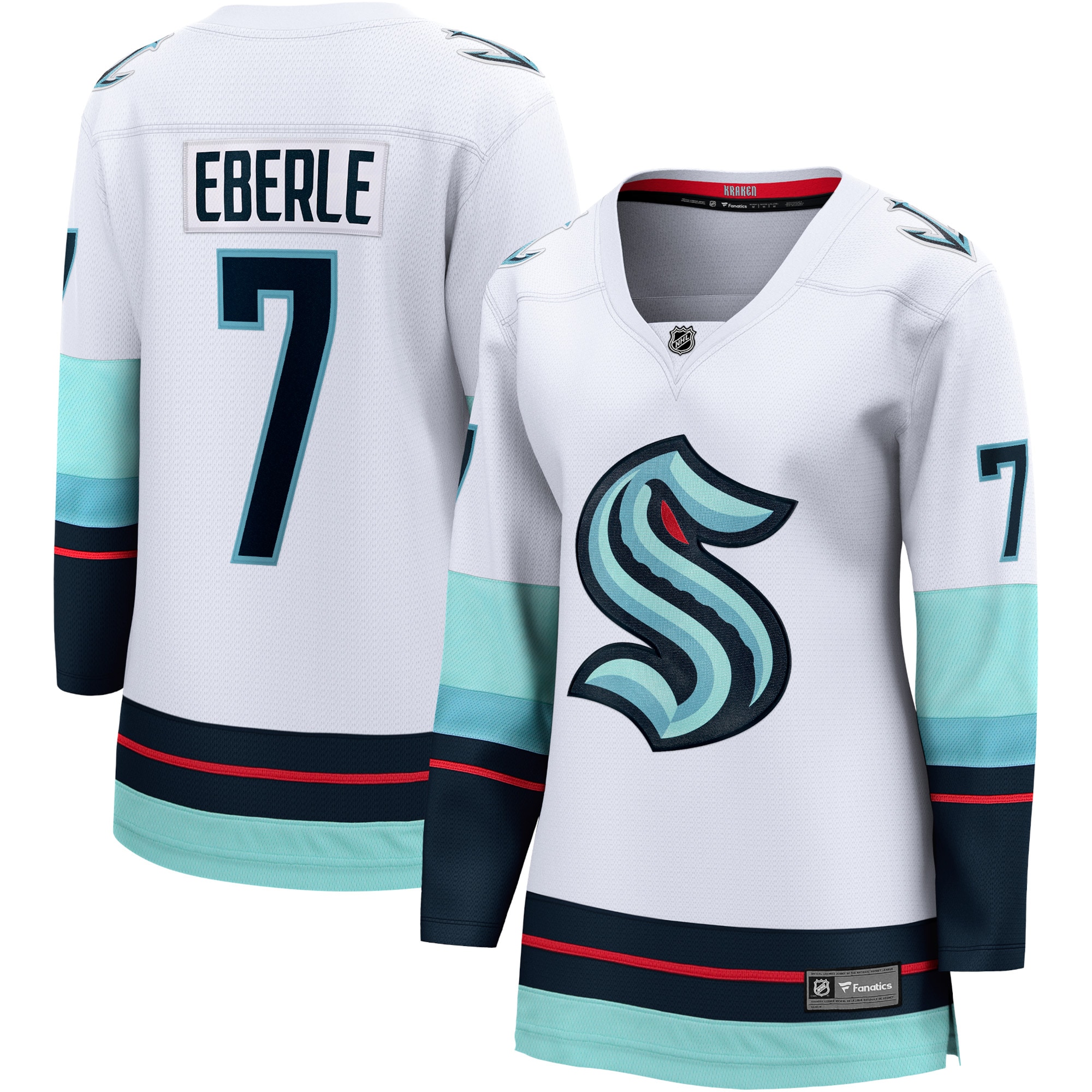 Jordan Eberle Seattle Kraken Branded Women's Away Premier Breakaway Player Jersey – White