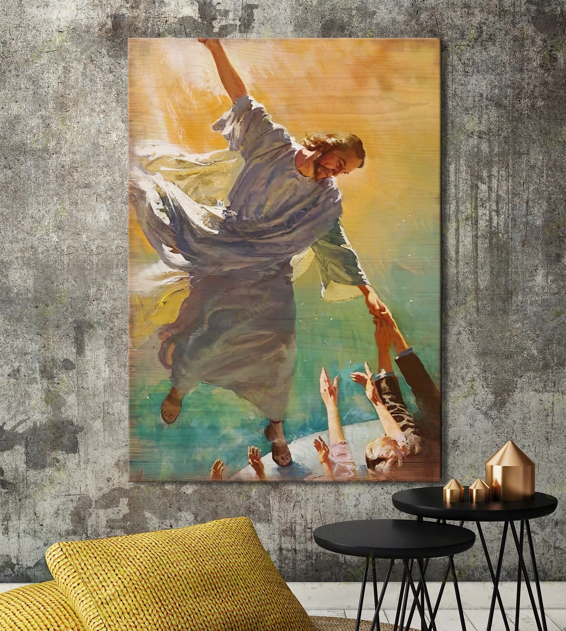 Jesus Savior King to Heaven Poster – Faith Art Canvas Home Decor Gifts For Christian Mother Day Grandma