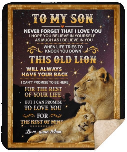 To My Son Lion Sherpa Fleece Blanket Yk