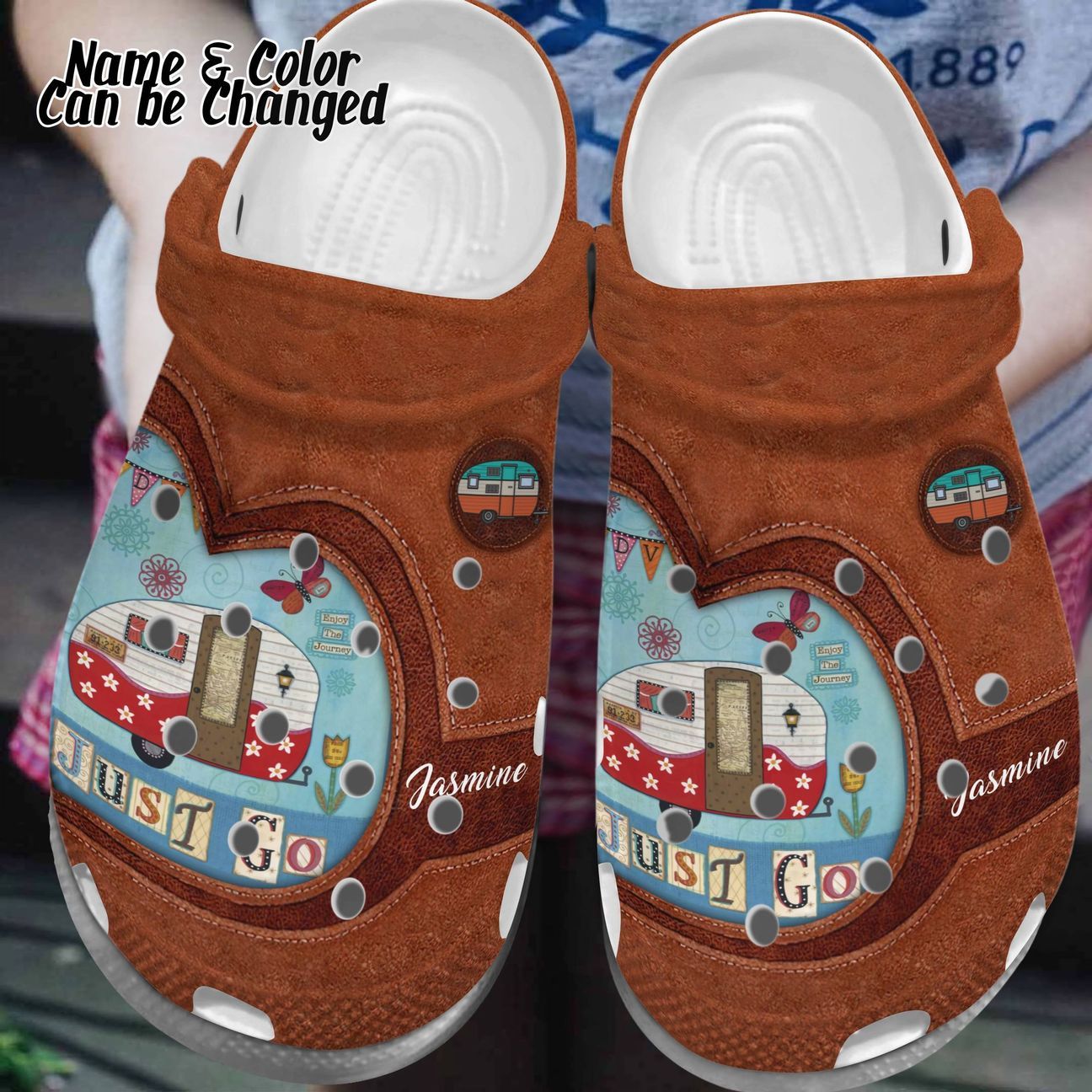 Camping Personalize Clog, Custom Name, Text, Fashion Style For Women, Men, Kid, Print 3D Personalized Just Go