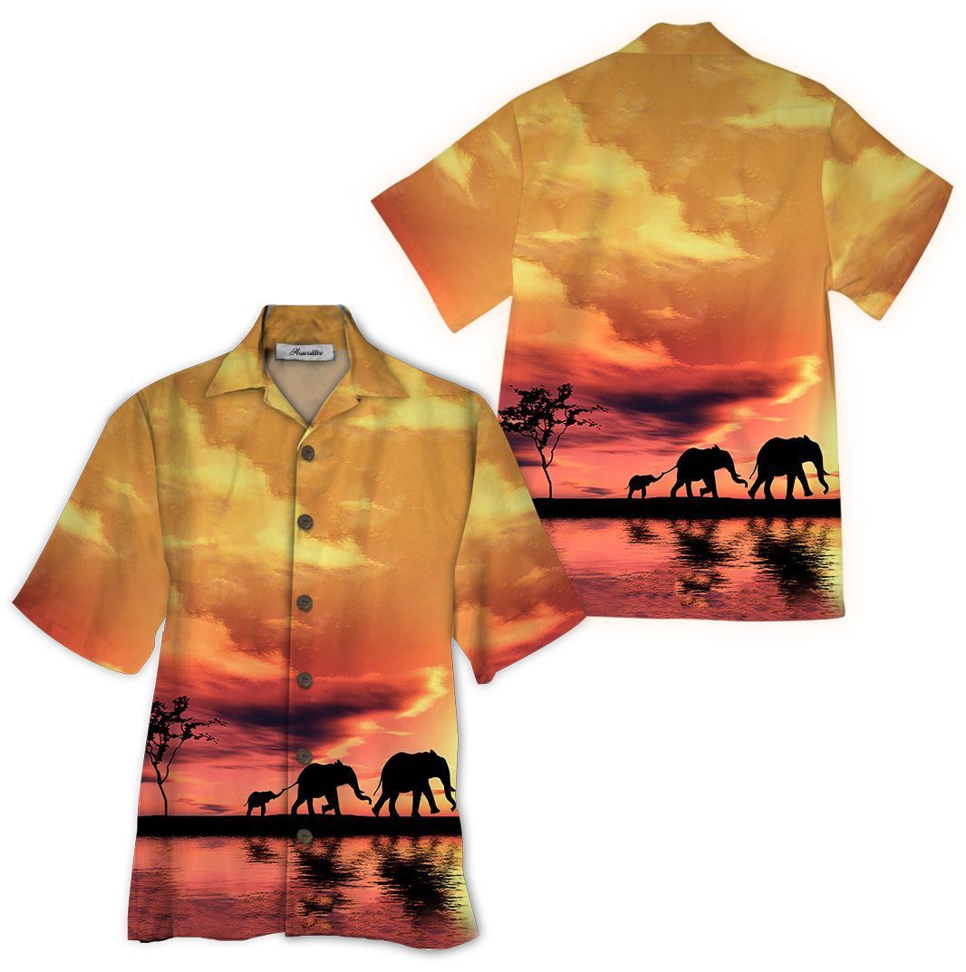 Elephant Orange Nice Design Unisex Hawaii Shirt For Men And Women Ha94251