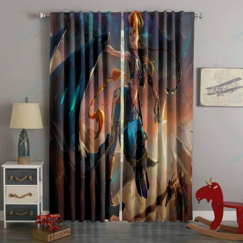 3D Printed Jinx League Of Legends Style Custom Living Room Curtains