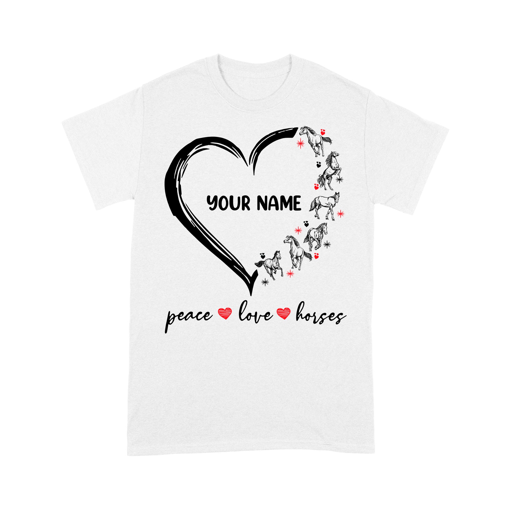 Peace Love Horses Tattoo Customized Name Horse Shirt For Girl, Horse Shirts D06 Nqs2908 – Standard T-Shirt