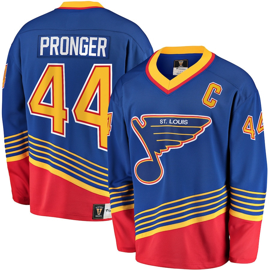 Chris Pronger 44 St. Louis Blues Premier Breakaway Retired Men Jersey – Blue