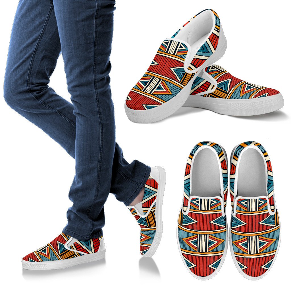 African Kente Print Women Slip On Shoes