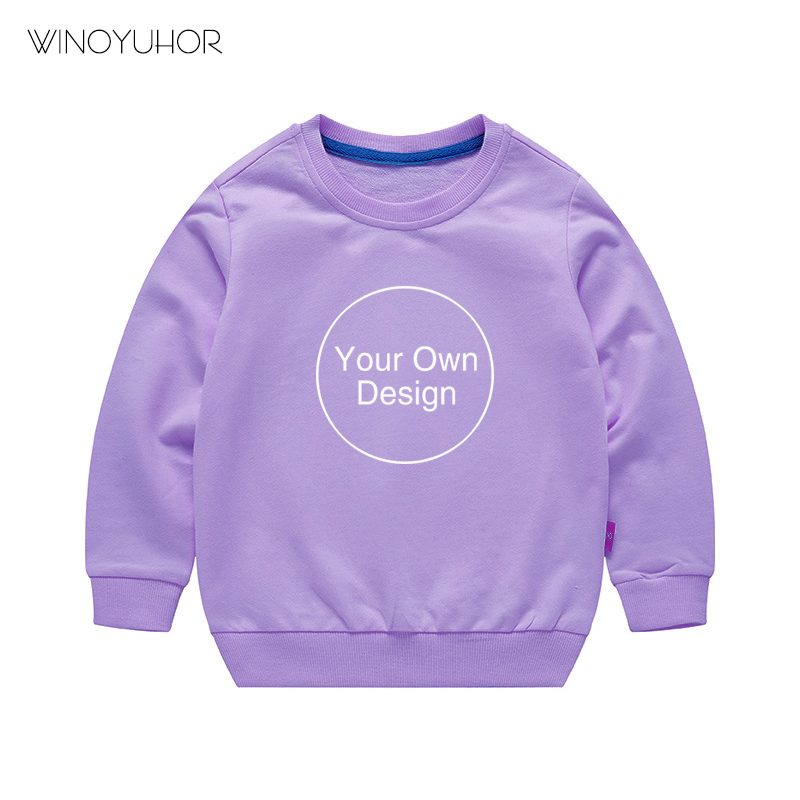 Your Own Design Logo Picture Print Sweatshirts Kids Baby Casual O-Neck Tops Clothing For Boy Girls Customized DIY Pullover alx