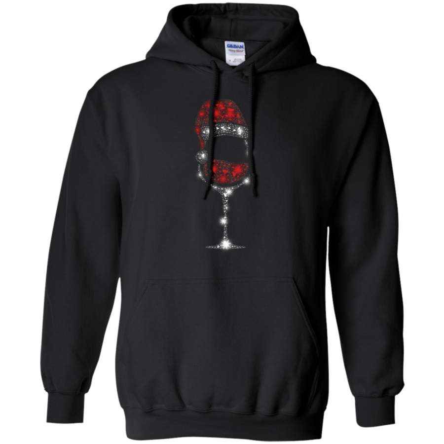 Wine Wearing Santa Hat Christmas Hoodie