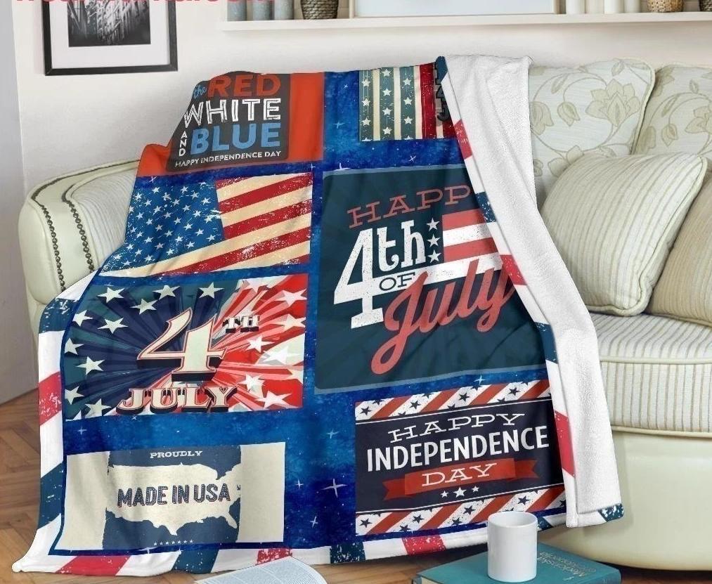 Happy 4th Of July Independence Patriot Blanket