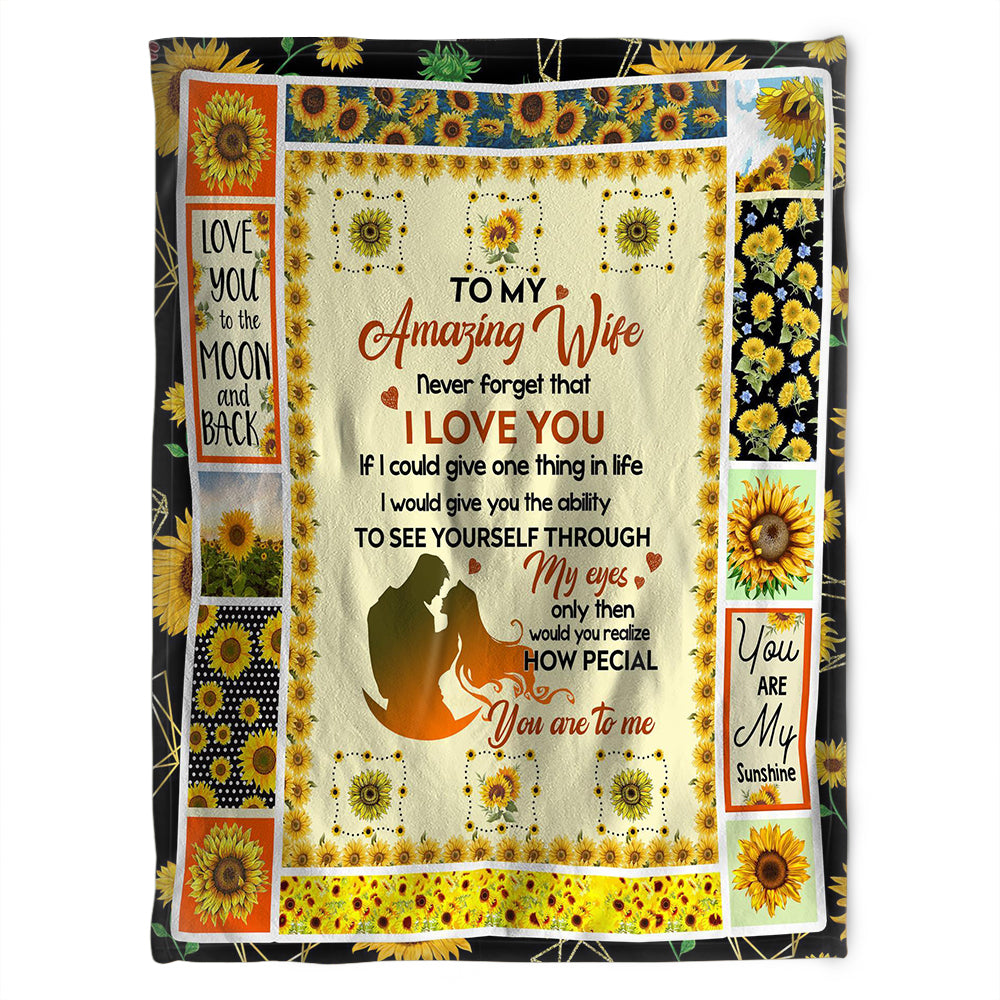 To My Amazing Wife, Never Forget That I Love You,Fleece Blanket,Gift For Wife Birthday Home Decor Bedding Couch Sofa Soft And Comfy Cozy