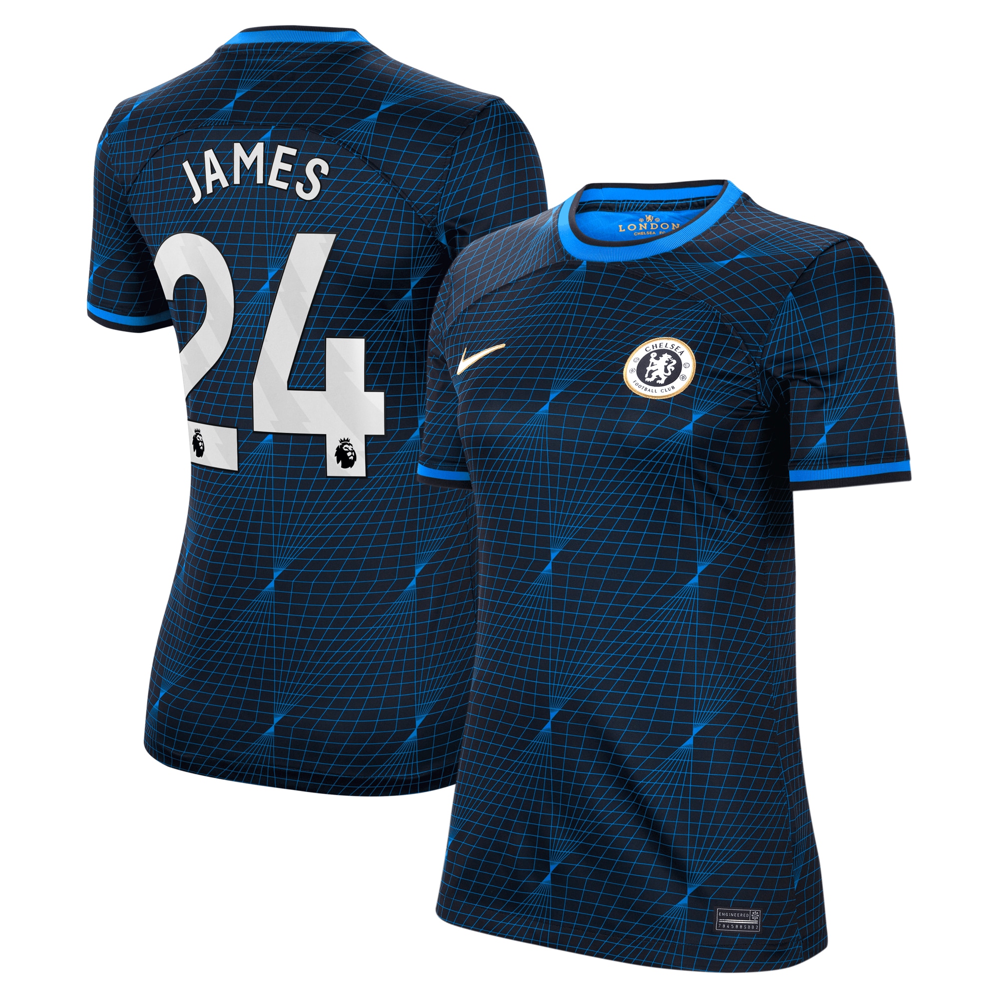 Reece James Chelsea Women's 2023/24 Away Stadium Replica Player Jersey – Navy