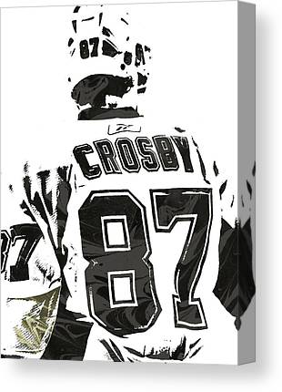 Sydney Crosby Pittsburgh Penguins Pixel Art 2 Joe Hamilton Canvas Print