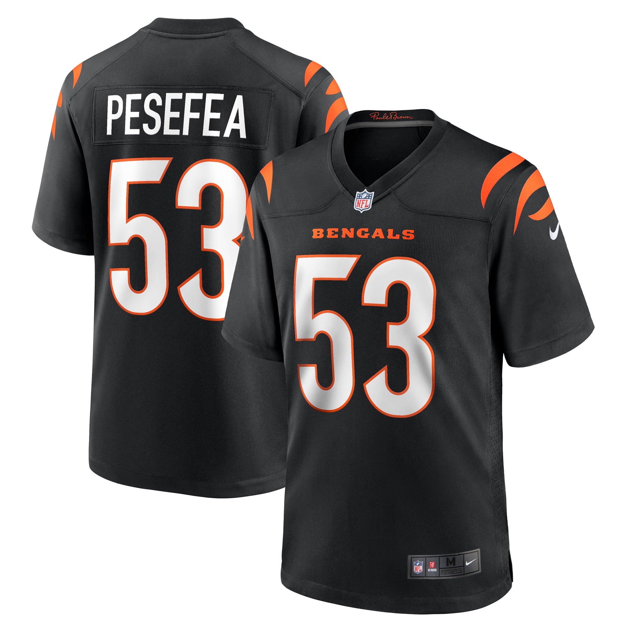 TJ Pesefea Cincinnati Bengals Team Game Jersey – Black