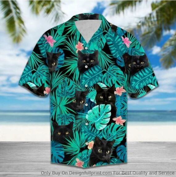 Black Cat Tropical Hawaiian Shirt Lover Gift Ha67515