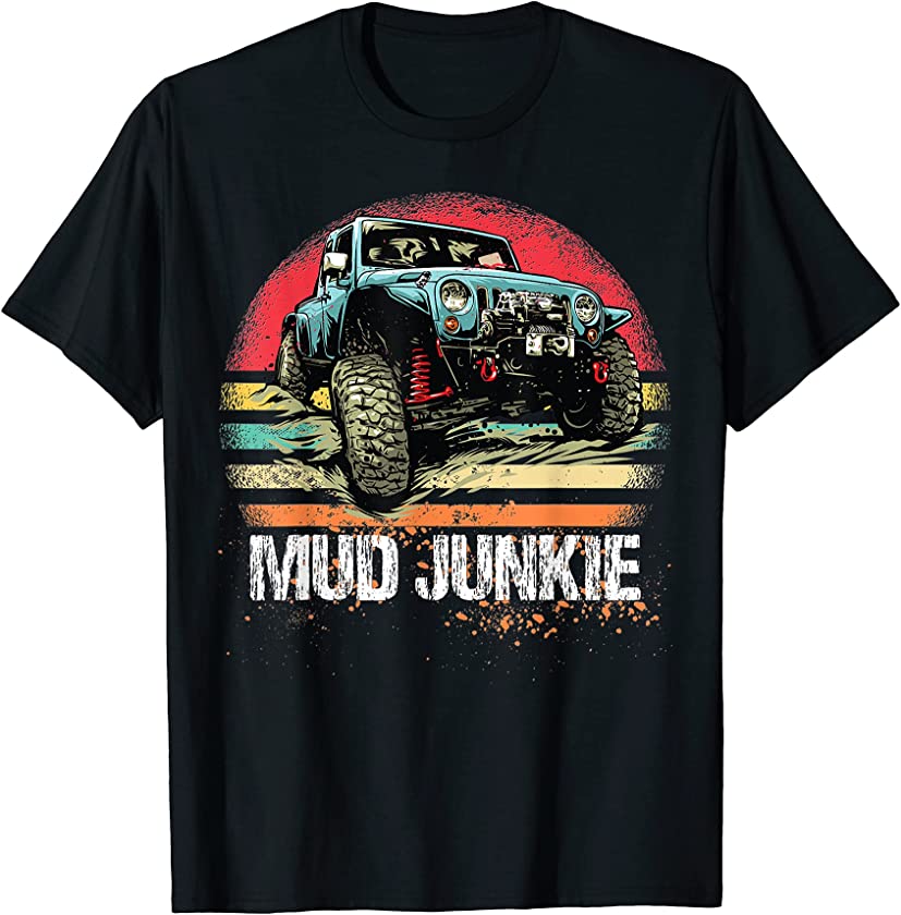 4×4 Off Road Truck Cool Retro Vintage Sunset Mud Junkie UTV T-Shirt