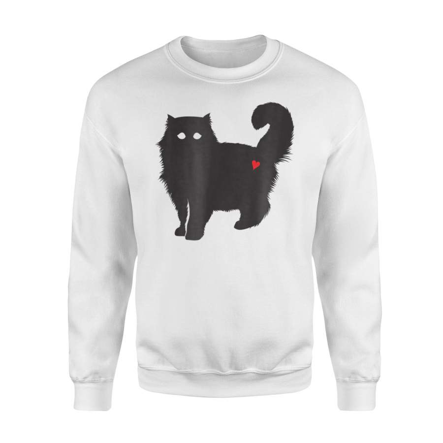 Cute Kitten Silhouette Halloween Graphic Heart Halloween Sweatshirt