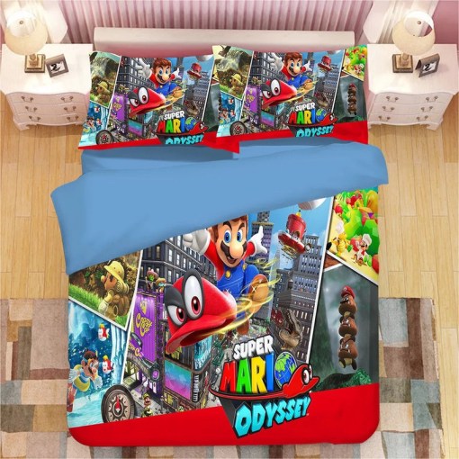 Super Smash Bros Ultimate Mario 20 Duvet Cover Pillowcase Home Decor 3D Bedding Set