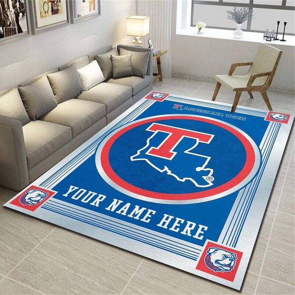 Louisiana Tech Bulldogs Personalized Area Rug, Living Room Carpet, Customized Floor Mat