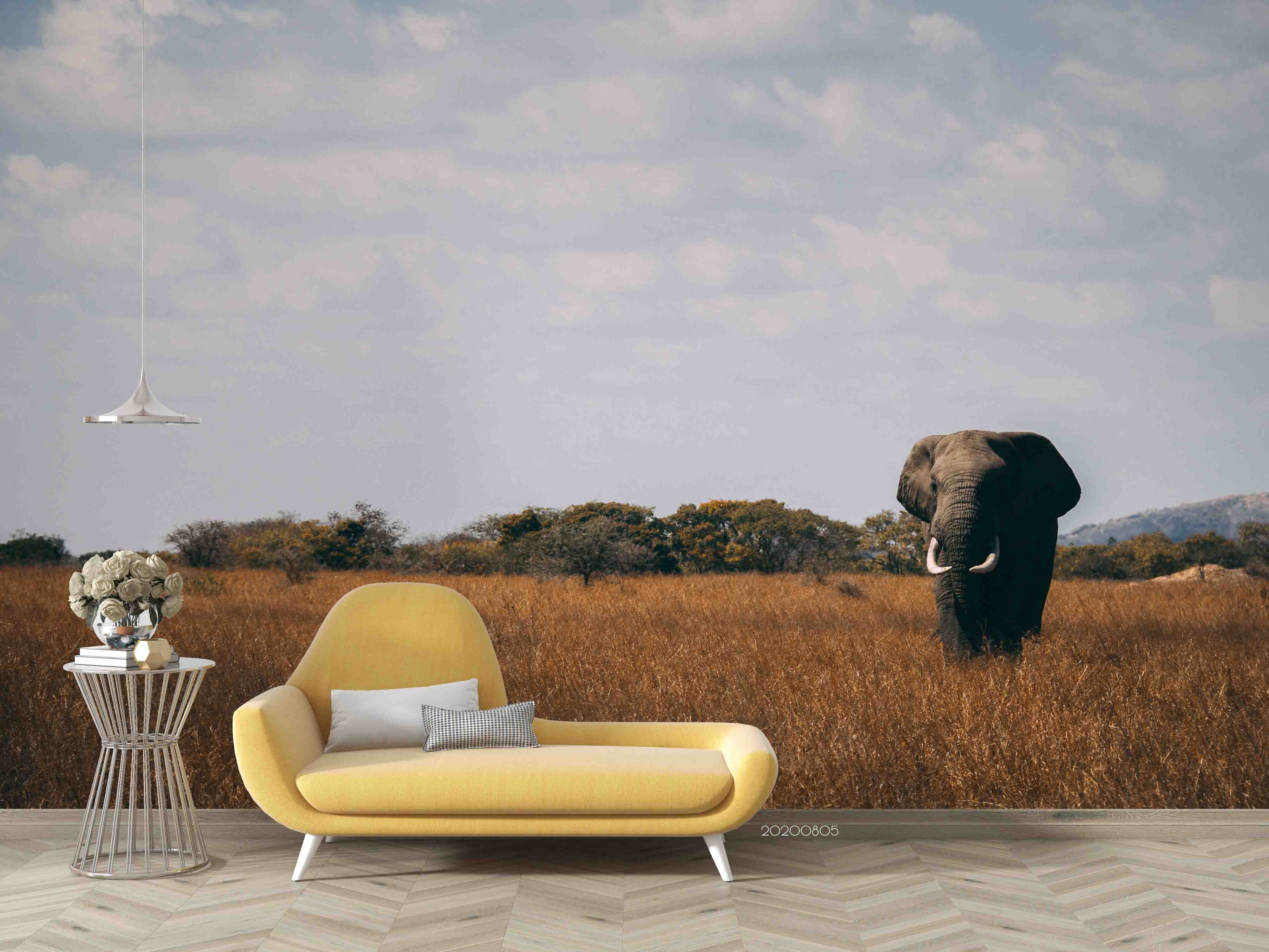 3D Elephant Wall Mural Wallpaper Sf 04