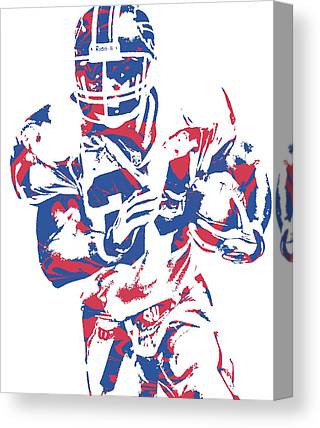 Thurman Thomas Buffalo Bills Pixel Art 1 Joe Hamilton Canvas Print